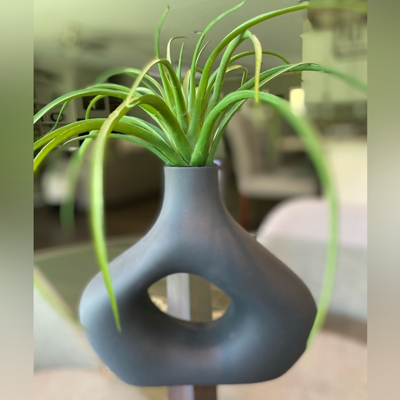 H&M Home Stoneware Modern Irregular Black Ceramic Vase Decor - Picture 7 of 10